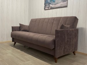 Диван Престиж-3 НПБ, велюр Sensey Dusty plum в Когалыме - kogalym.magazin-mebel74.ru | фото