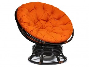 Кресло-качалка Papasan w 23/01 B с подушкой Antique brown, ткань Оранжевый в Когалыме - kogalym.magazin-mebel74.ru | фото