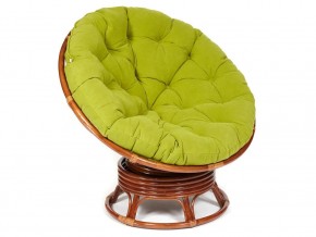 Кресло-качалка Papasan w 23/01 B с подушкой Pecan, флок Олива в Когалыме - kogalym.magazin-mebel74.ru | фото