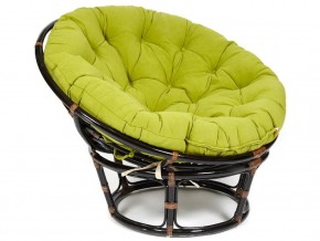 Кресло Papasan 23/01 W с подушкой Antique brown, флок Олива в Когалыме - kogalym.magazin-mebel74.ru | фото