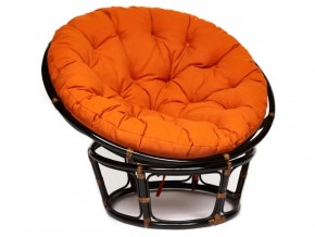 Кресло Papasan 23/01 W с подушкой Antique brown, ткань Оранжевый в Когалыме - kogalym.magazin-mebel74.ru | фото