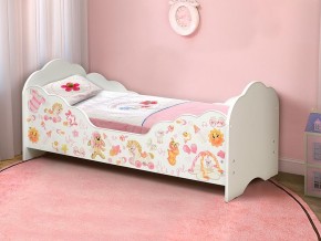 Кровать детская с бортом Малышка №4 600*1400 белая в Когалыме - kogalym.magazin-mebel74.ru | фото