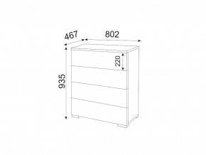 М05 (ручка брусок) Комод (4 ящика) в Когалыме - kogalym.magazin-mebel74.ru | фото