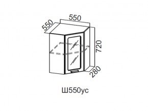 Ш550ус/720 Шкаф навесной 550/720 (угловой со стеклом) в Когалыме - kogalym.magazin-mebel74.ru | фото