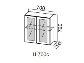 Ш700с/720 Шкаф навесной 700/720 (со стеклом) в Когалыме - kogalym.magazin-mebel74.ru | фото